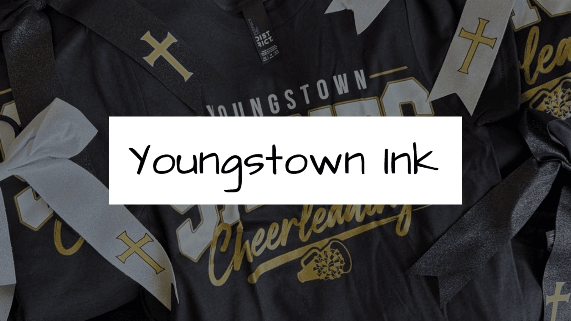 Youngstown Saints cheerleading shirts and bows printed by Youngstown Ink
